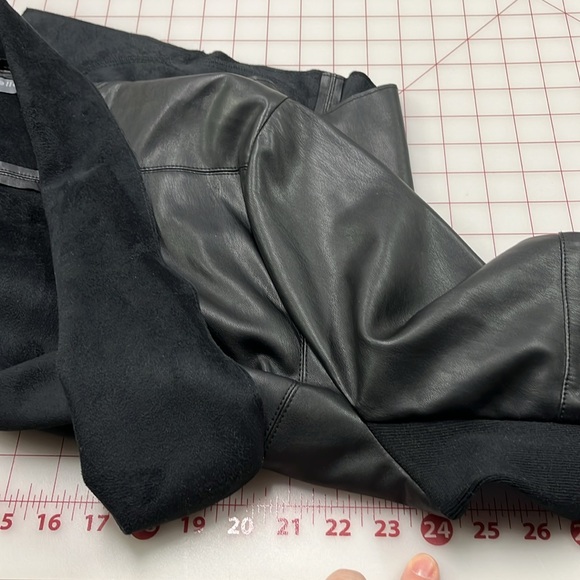 BAGATELLE Faux Leather & Suede Waterfall Minimalist Rib SLV Urban Chic Jacket 2X - Picture 15 of 16